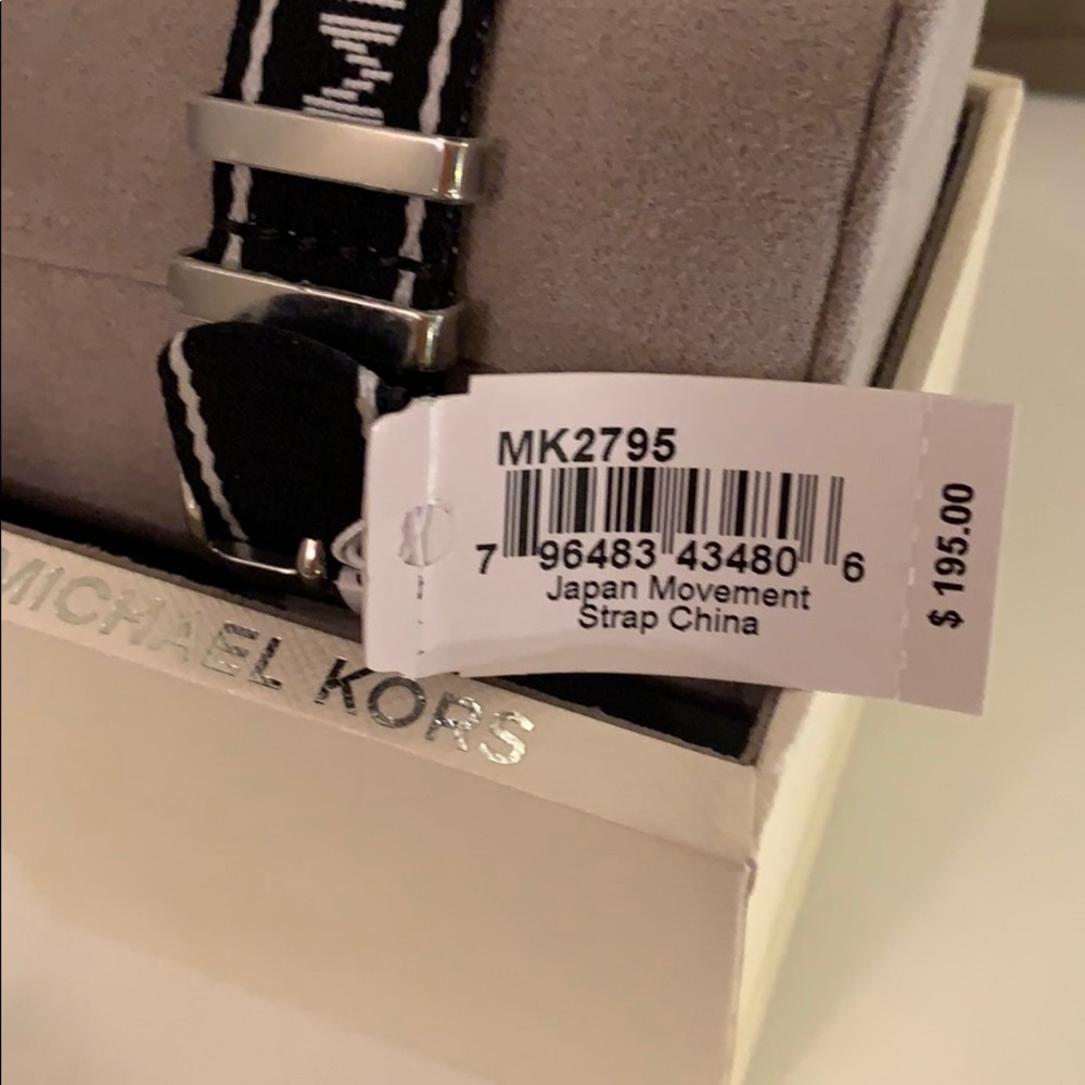 Black and White striped Michael Kors Watch (SOLD) - Picture 5 of 7